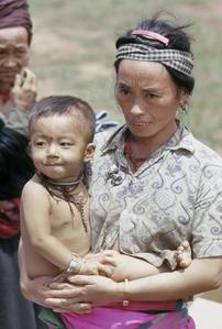 Hmong woman and child