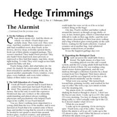 Hedge trimmings Vol. 2, No. 4 February 2009