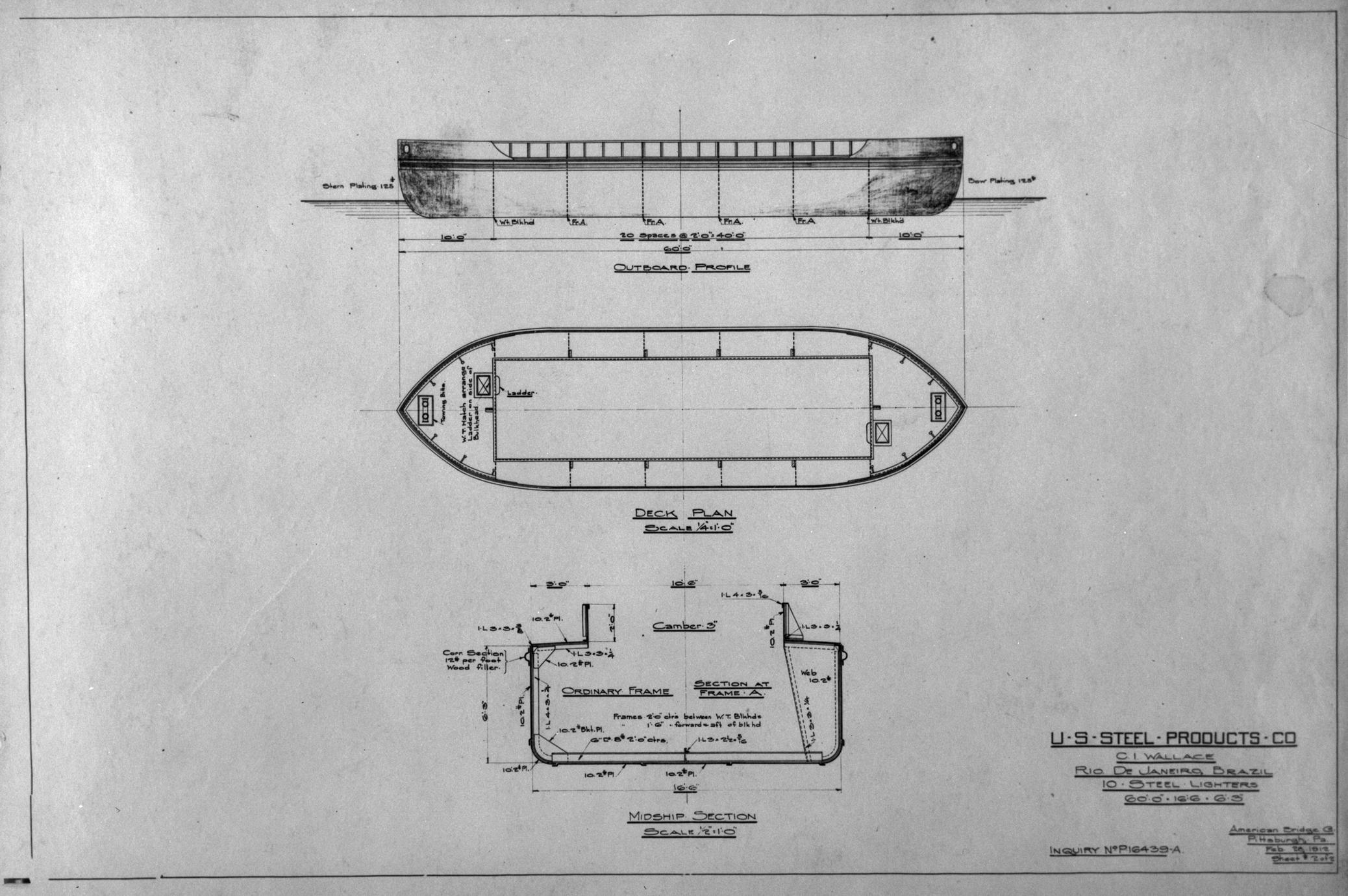 Barge Plans (steel lighter barge)