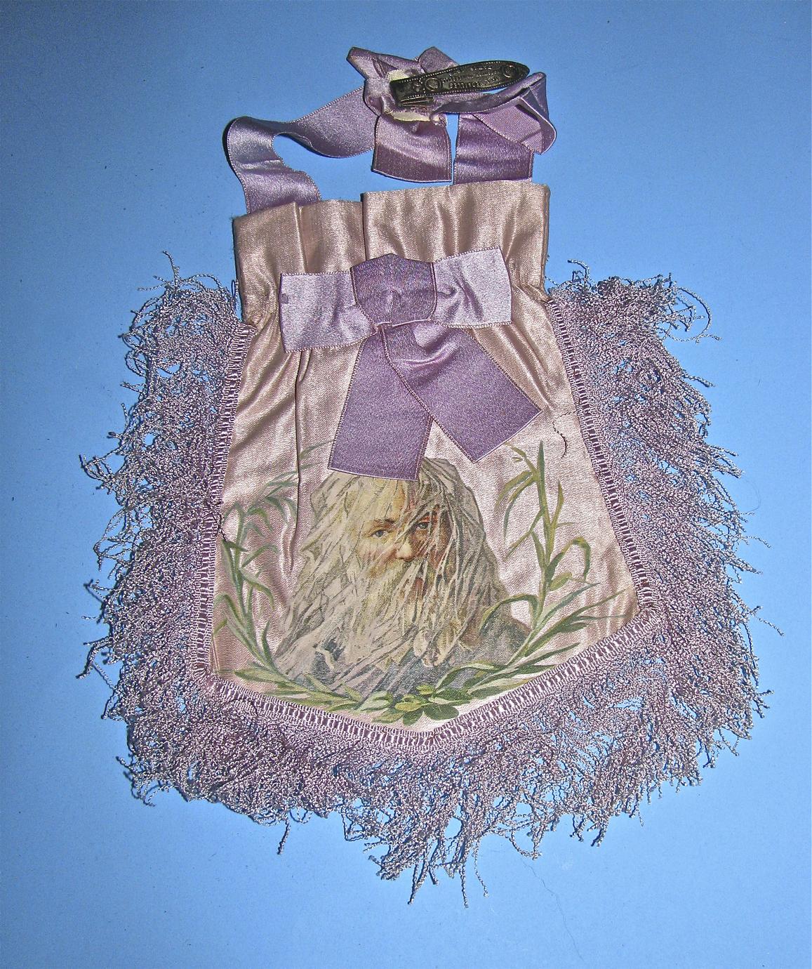 Hand-stitched lavender satin bag (1 of 2)