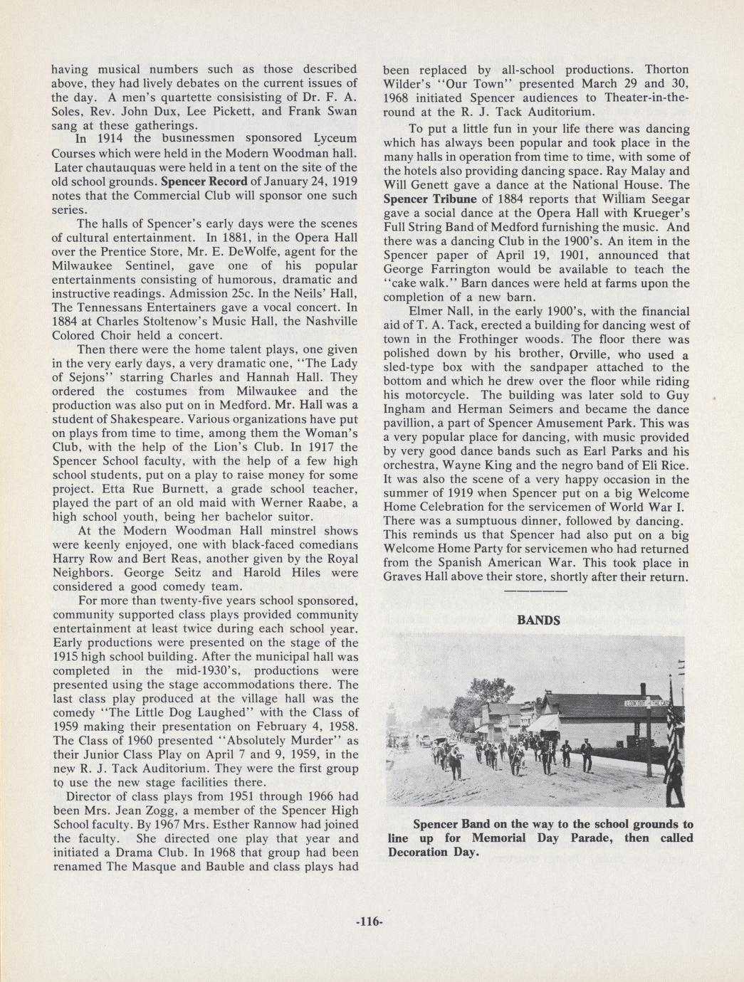 Spencer, Wisconsin, 1874-1974 - Full view - UWDC - UW-Madison Libraries