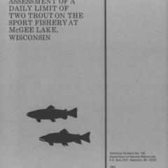 Assessment of a daily limit of two trout on the sport fishery at McGee Lake, Wisconsin
