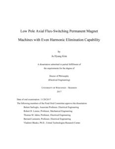 Low Pole Axial Flux-Switching Permanent Magnet Machines with Even Harmonic Elimination Capability