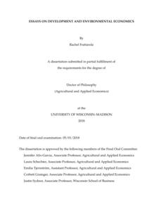 Essays on Development and Environmental Economics