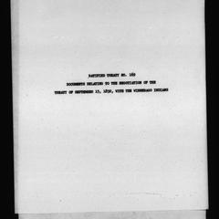 Ratified treaty no. 169, Documents relating to the negotiation of the treaty of September 15, 1832, with the Winnebago Indians