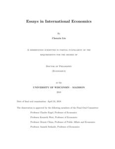 Essays in International Economics