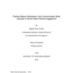 Practice Makes Participants: How Communication Skills Acquired in School Affect Political Engagement