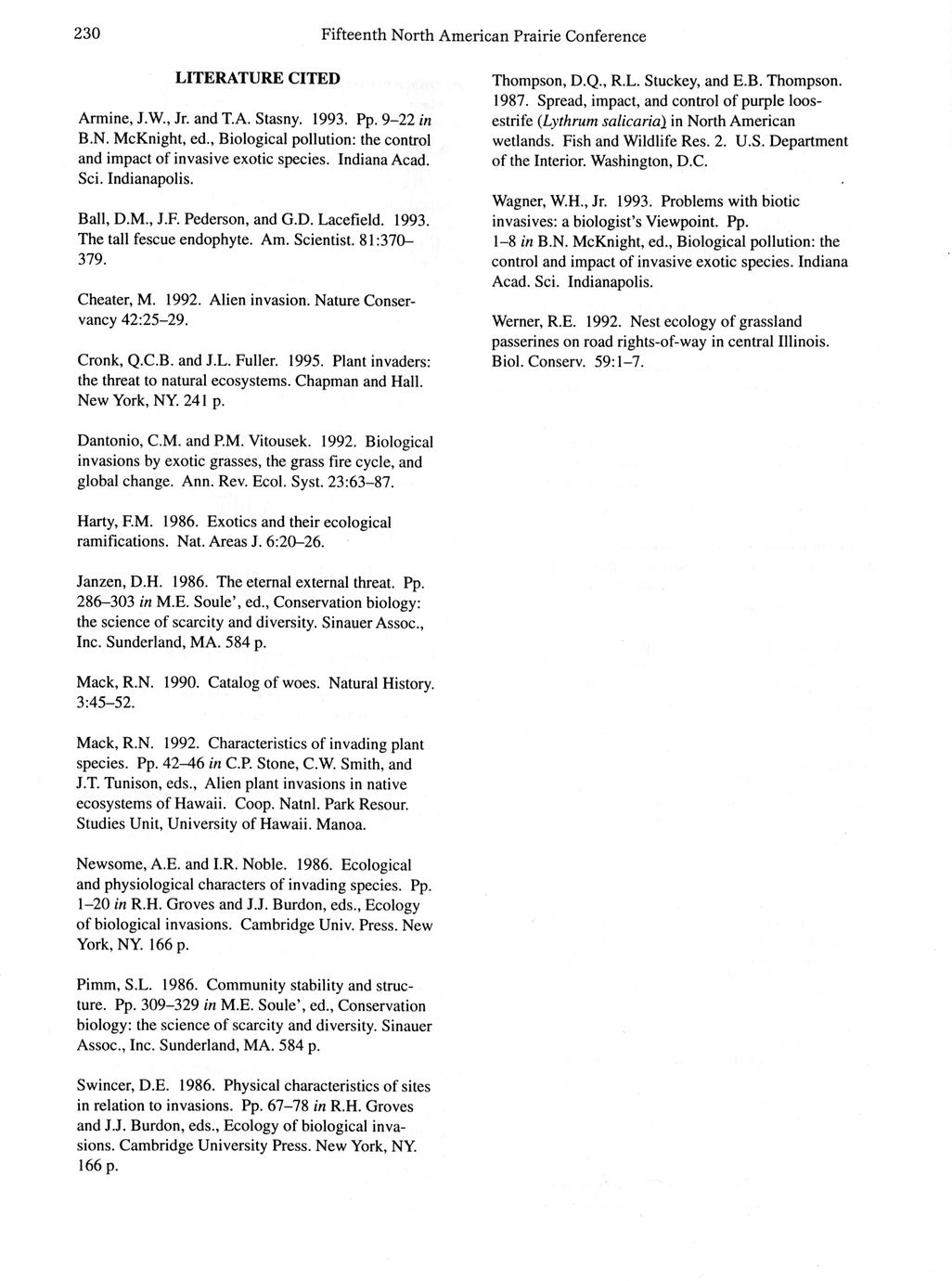 Fifteenth North American Prairie Conference : proceedings - Full view -  UWDC - UW-Madison Libraries