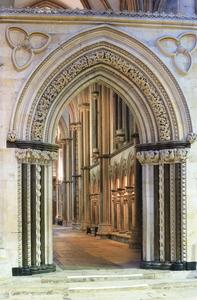 Lincoln Cathedral interior choir aisle doorway