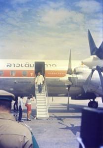 Prince Souvanna Phouma and Prince Souphanouvong meet at the Luang Prabang airport April 4, 1974