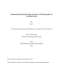 Fundamental Mechanistic Studies of Formic Acid Decomposition on Transition Metals