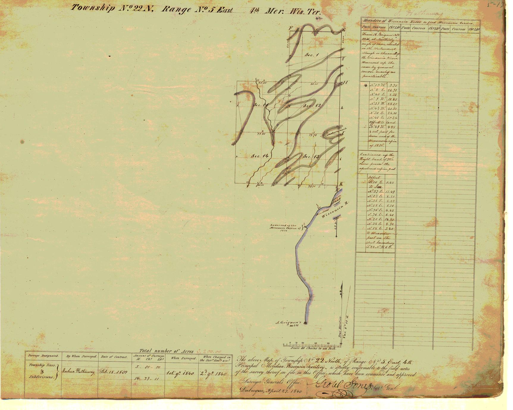 [Public Land Survey System map: Wisconsin Township 22 North, Range 05 East]