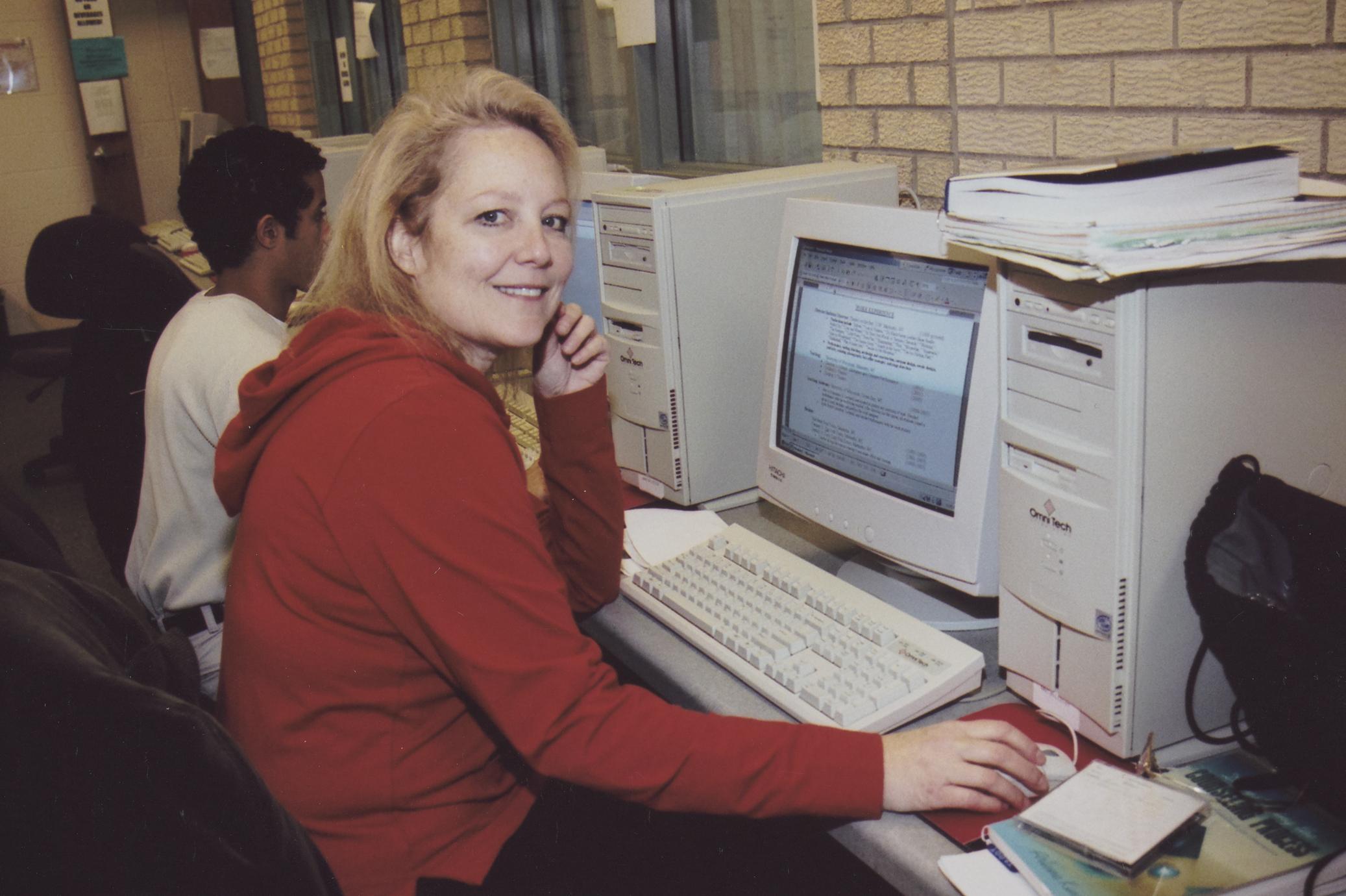 ‎Student at work in Computer Science Center - UWDC - UW-Madison Libraries