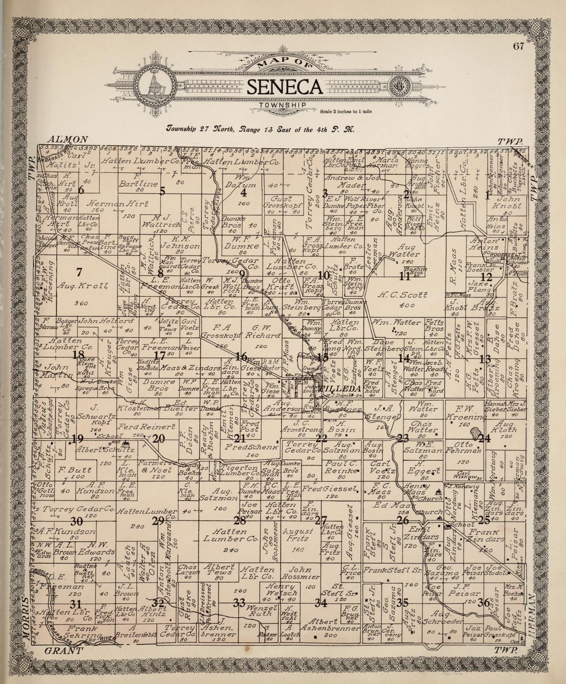 Standard Atlas Of Shawano County Wisconsin Including A Plat Book Of The Villages Cities And 2711