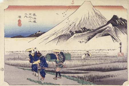 Mt. Fuji in the Morning from Hara, no. 14 from the series Fifty-three Stations of the Tokaido (Hoeido Tokaido)