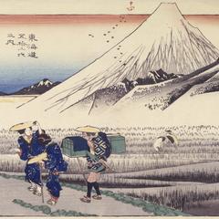 Mt. Fuji in the Morning from Hara, no. 14 from the series Fifty-three Stations of the Tokaido (Hoeido Tokaido)