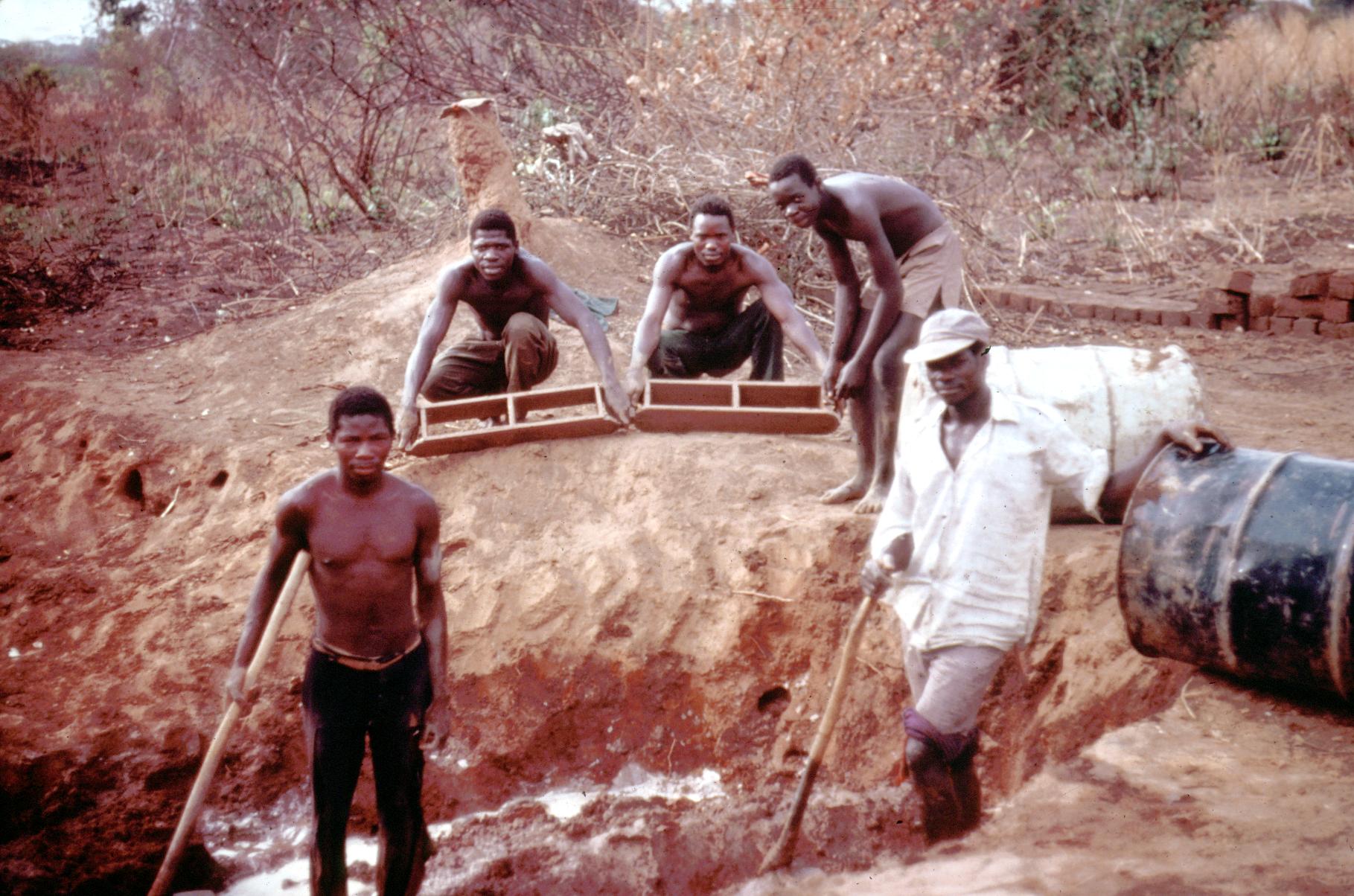Men at Kaputa Making Mud Bricks