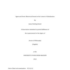 Agent and Event: Rhetorical Dissent in the Context of Globalization