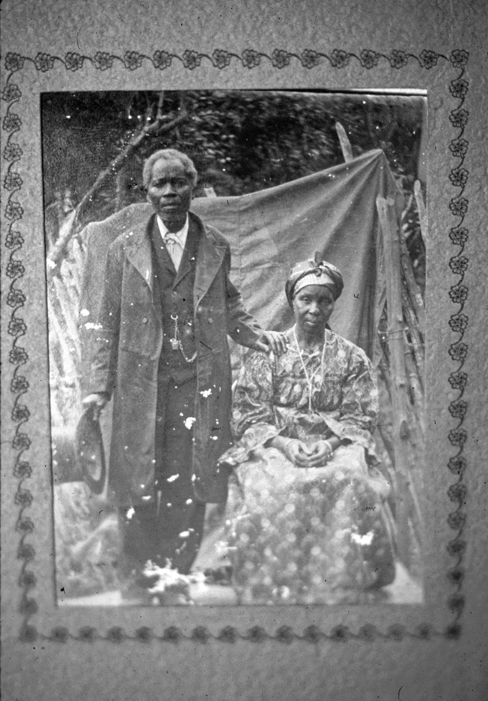Photo of Krio Couple Wearing Typical Krio Dress, Circa 1900