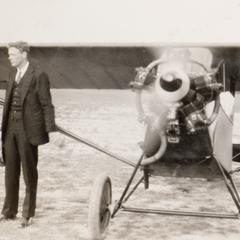 Lindbergh and plane at Pennco Field, Madison