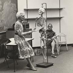 Margaret H'Doubler with skeleton