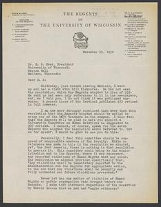 Correspondence between Regent W.J. Campbell and President E.B. Fred