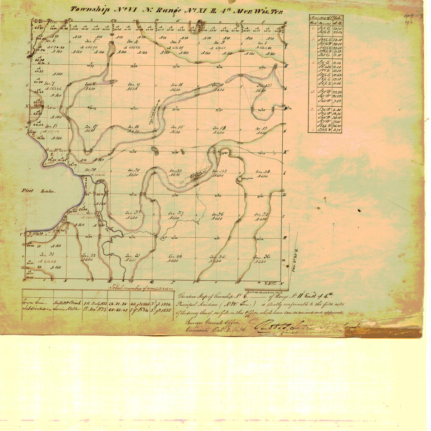 [Public Land Survey System map: Wisconsin Township 06 North, Range 11 East]