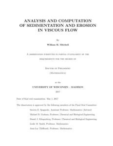 ANALYSIS AND COMPUTATION OF SEDIMENTATION AND EROSION IN VISCOUS FLOW