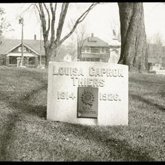 Louisa Capron Thiers - grave marker
