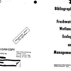 Bibliography of freshwater wetlands ecology and management