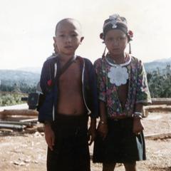 Akha village children in Houa Khong Province