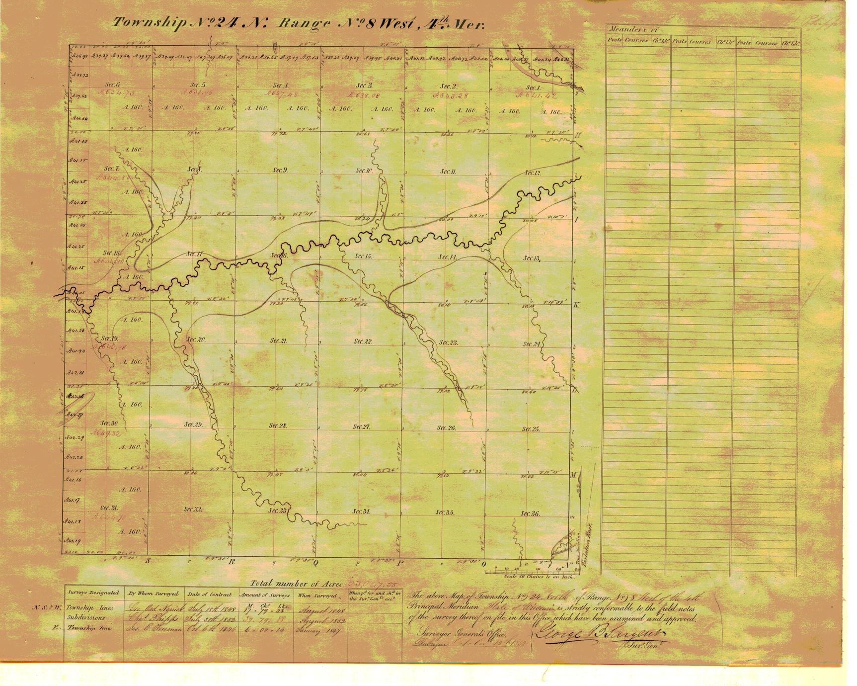 [Public Land Survey System map: Wisconsin Township 24 North, Range 08 West]