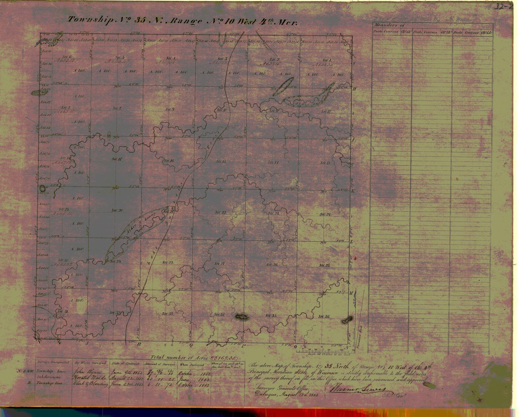 [Public Land Survey System map: Wisconsin Township 35 North, Range 10 West]