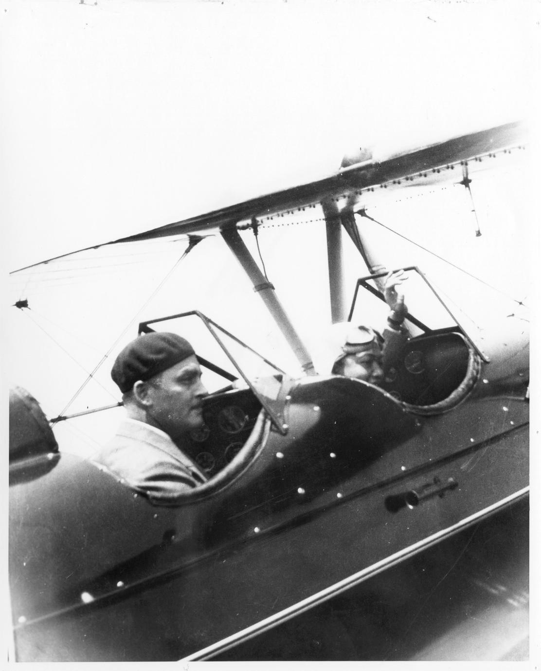 Siamese royal visitor and Kenneth Parker in his plane