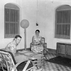 JMH and BKH in living room of residence in Luang Prabang