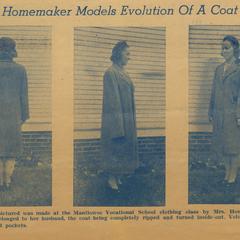 Homemaker models evolution of a coat