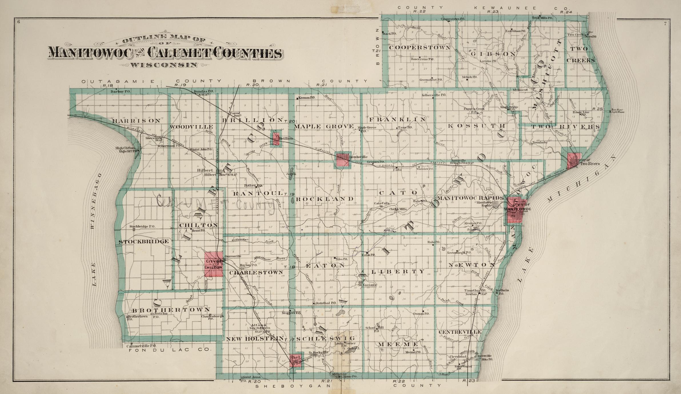 Plat Book Of Manitowoc And Calumet Counties, Wisconsin - Full View 