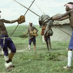 Southern Africa : Domestic Activities : games, stick-fighting - UWDC -  UW-Madison Libraries