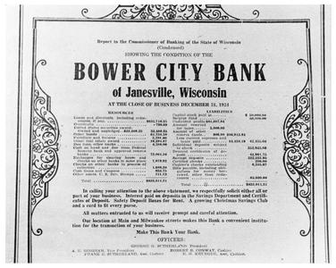 Bower City Bank statement