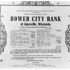 Bower City Bank statement