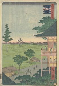 Sazai Hall at the Temple of Five-hundred Arhats, no. 70 from the series One-hundred Views of Famous Places in Edo