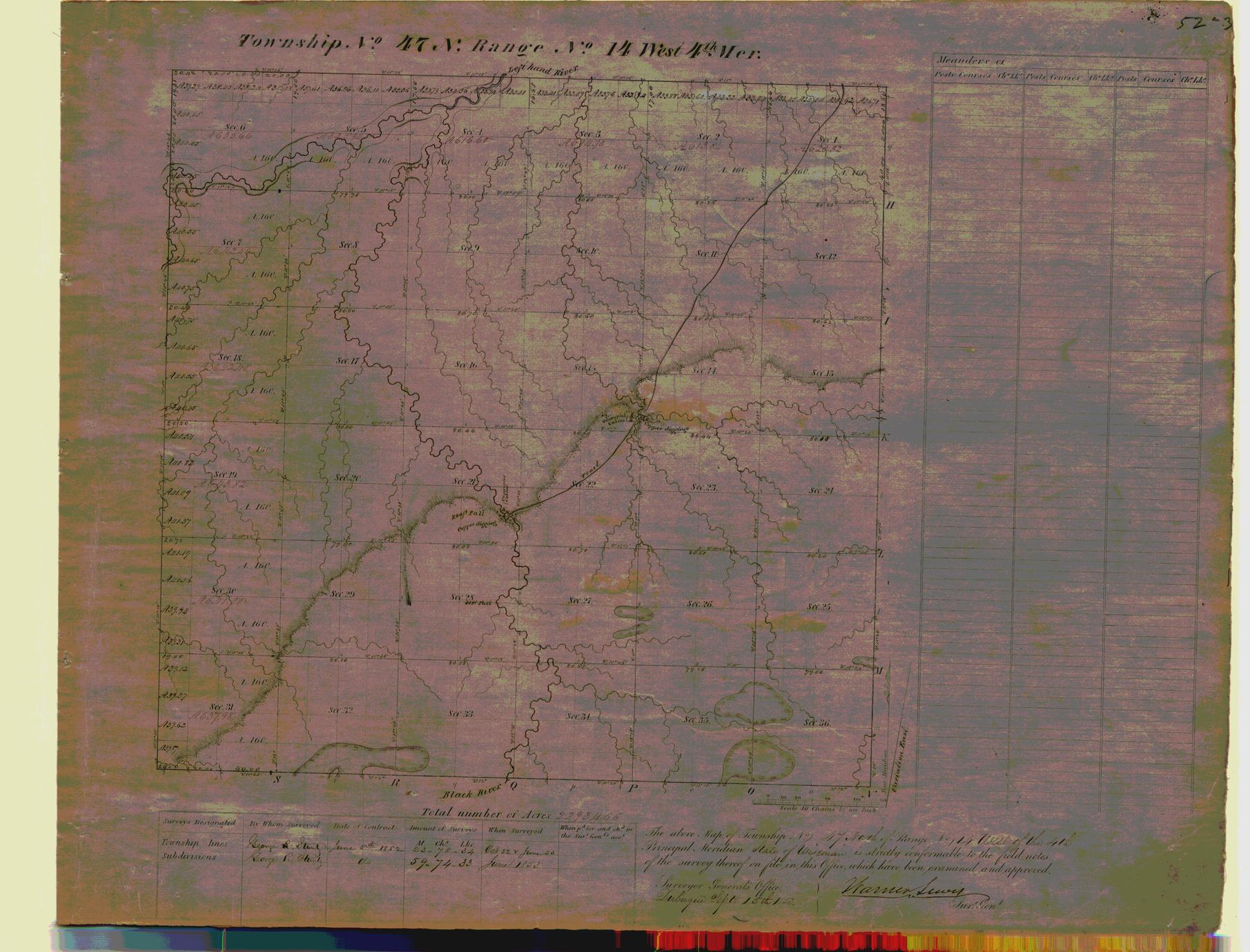 [Public Land Survey System map: Wisconsin Township 47 North, Range 14 West]