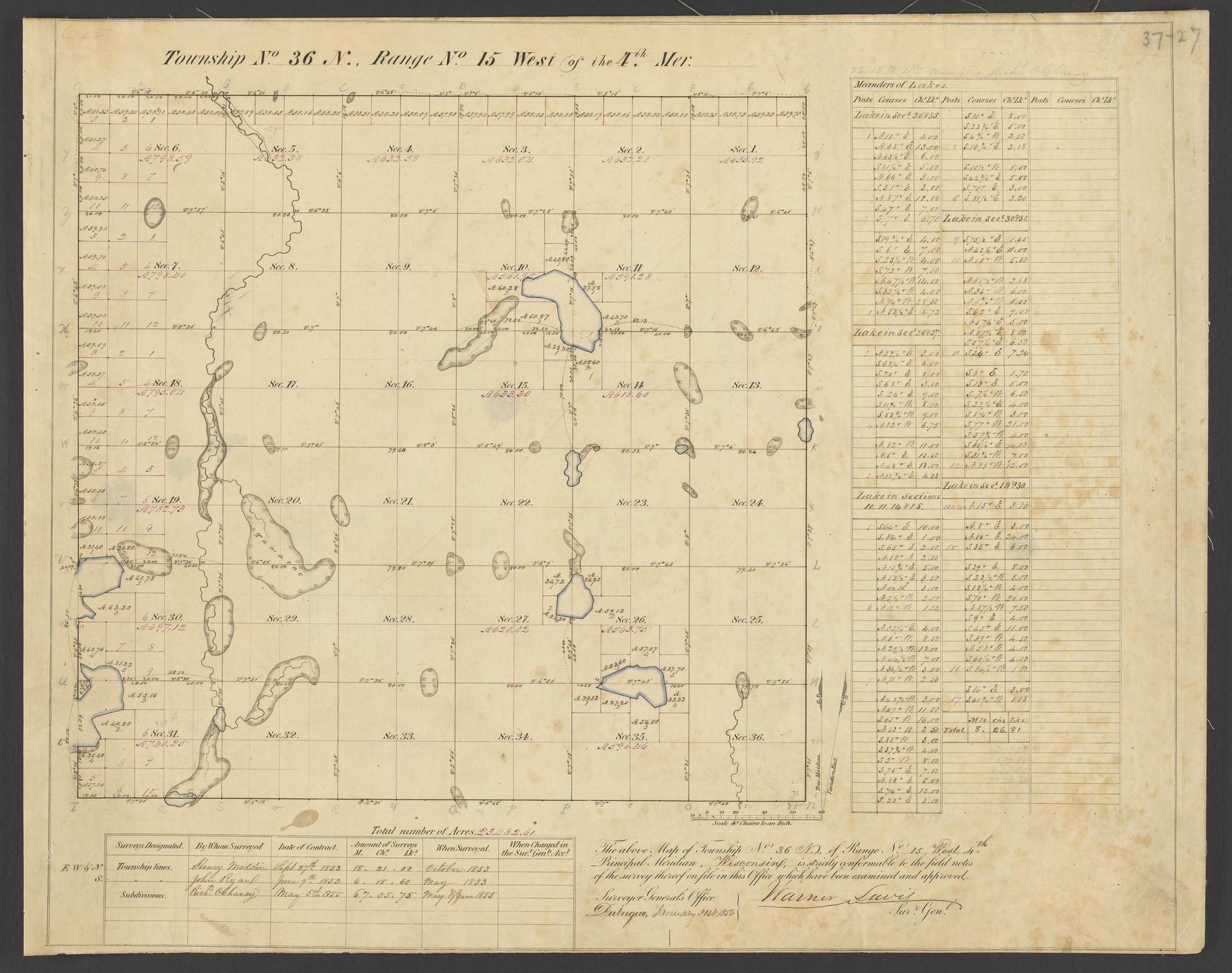 [Public Land Survey System map: Wisconsin Township 36 North, Range 15 West]