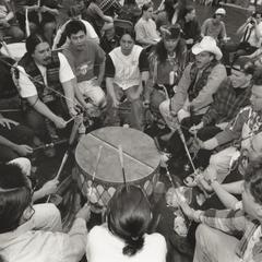 Drum circle at Wunk Sheek Pow Wow