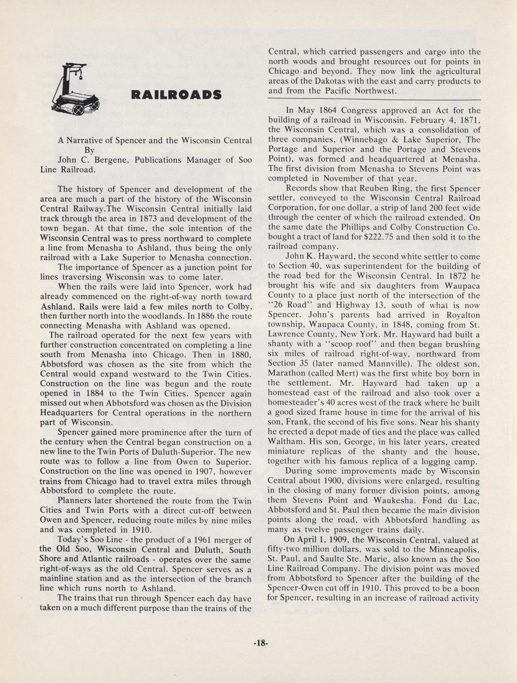 Spencer, Wisconsin, 18741974 Full view UWDC UWMadison Libraries