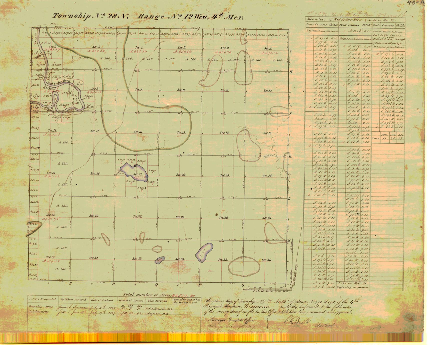 [Public Land Survey System map: Wisconsin Township 28 North, Range 12 West]