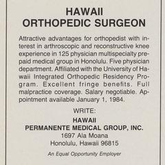 Hawaii Permanente Medical Group advertisement