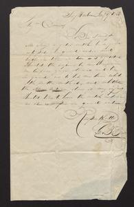 Letter from George B. Brown to Major Felix Dominy, 1834