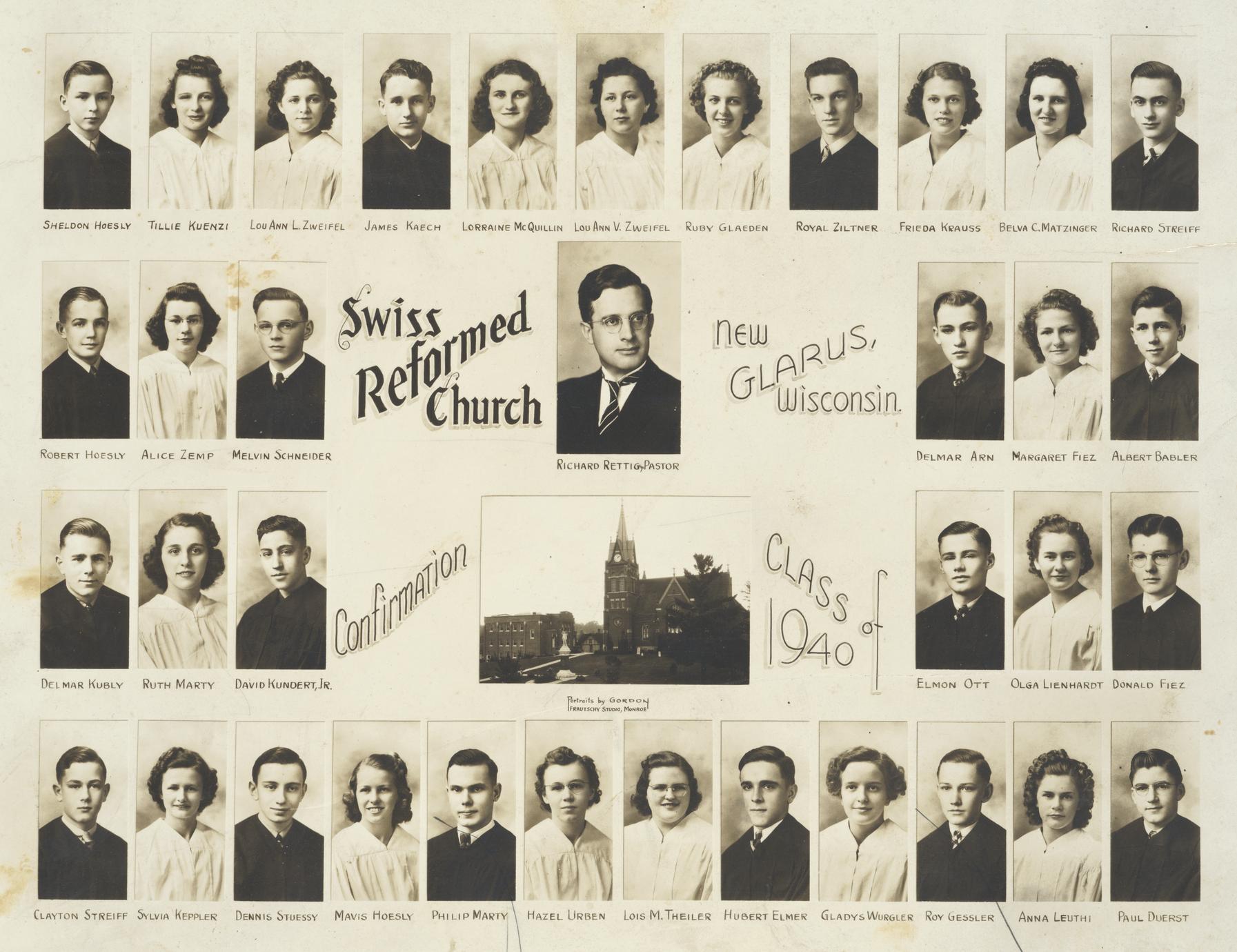 ‎1940 Swiss Reformed Church confirmation class UWDC UWMadison