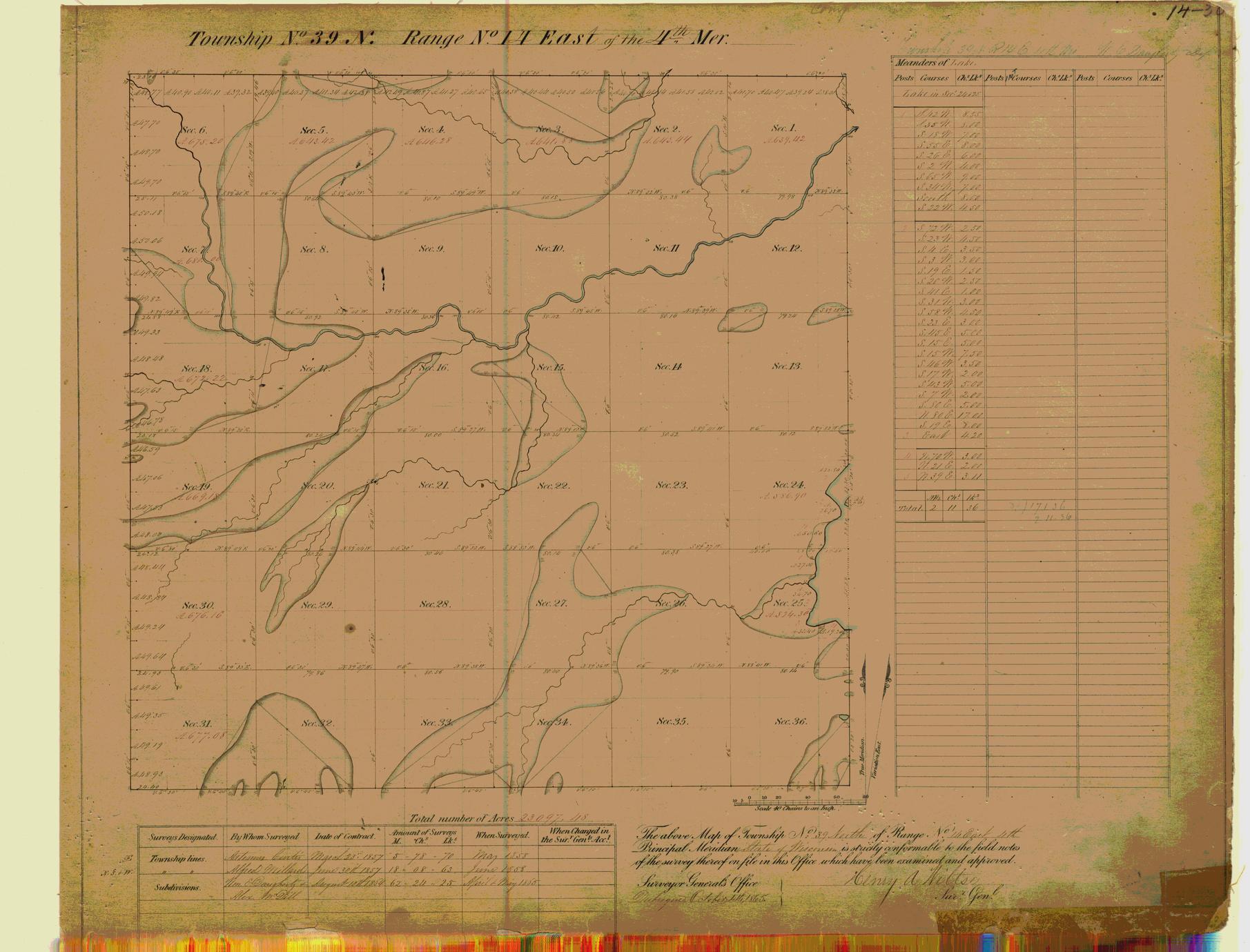 [Public Land Survey System map: Wisconsin Township 39 North, Range 14 East]